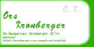 ors kronberger business card